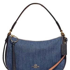 Coach Denim Blue and Black Hobo Bag
